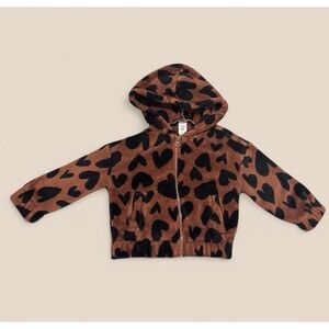 Carter's Heart‎ Print Fuzzy Jacket Size 2T
